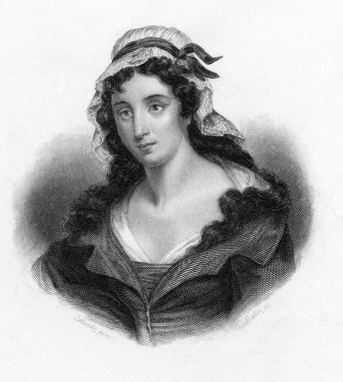 Charlotte Corday, morder av den franske revolusjonæren Jean-Paul Marat, 1793 av Unbekannt