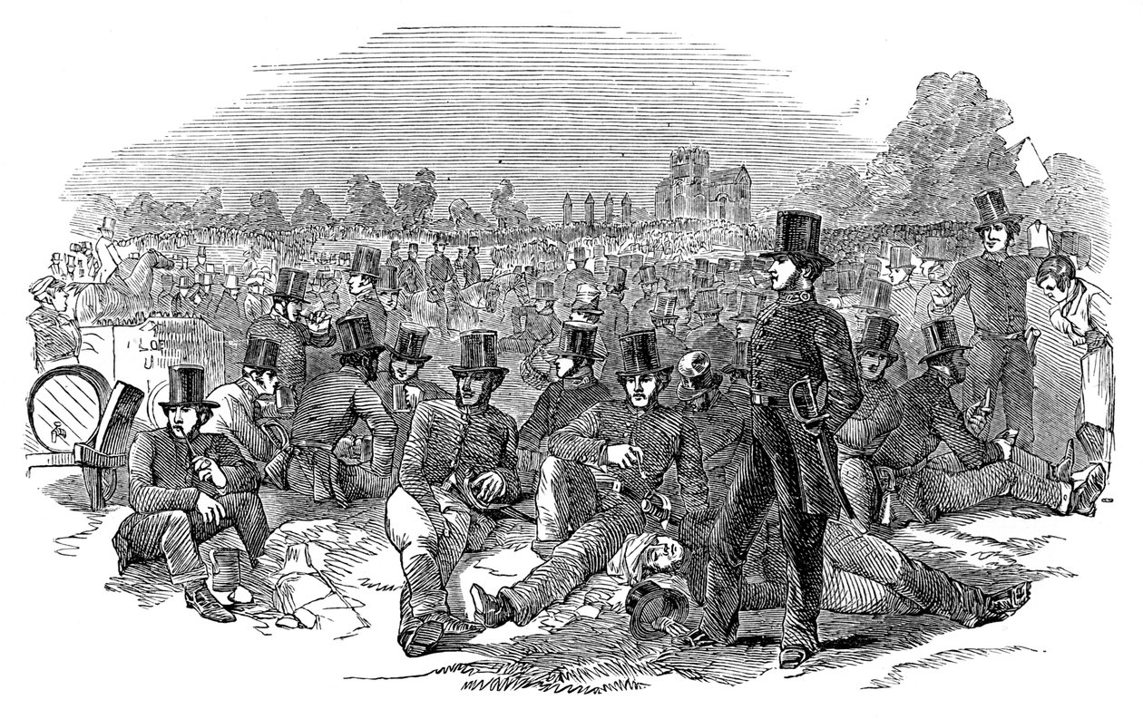Chartist Agitation, politistyrken på Bonners Fields, 1848, 1900 av Unbekannt