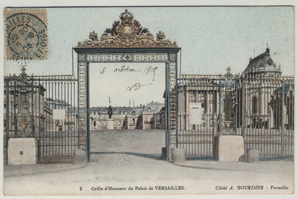 Chateau de Versailles: æresnett - Postkort datert 1905 av Unbekannt