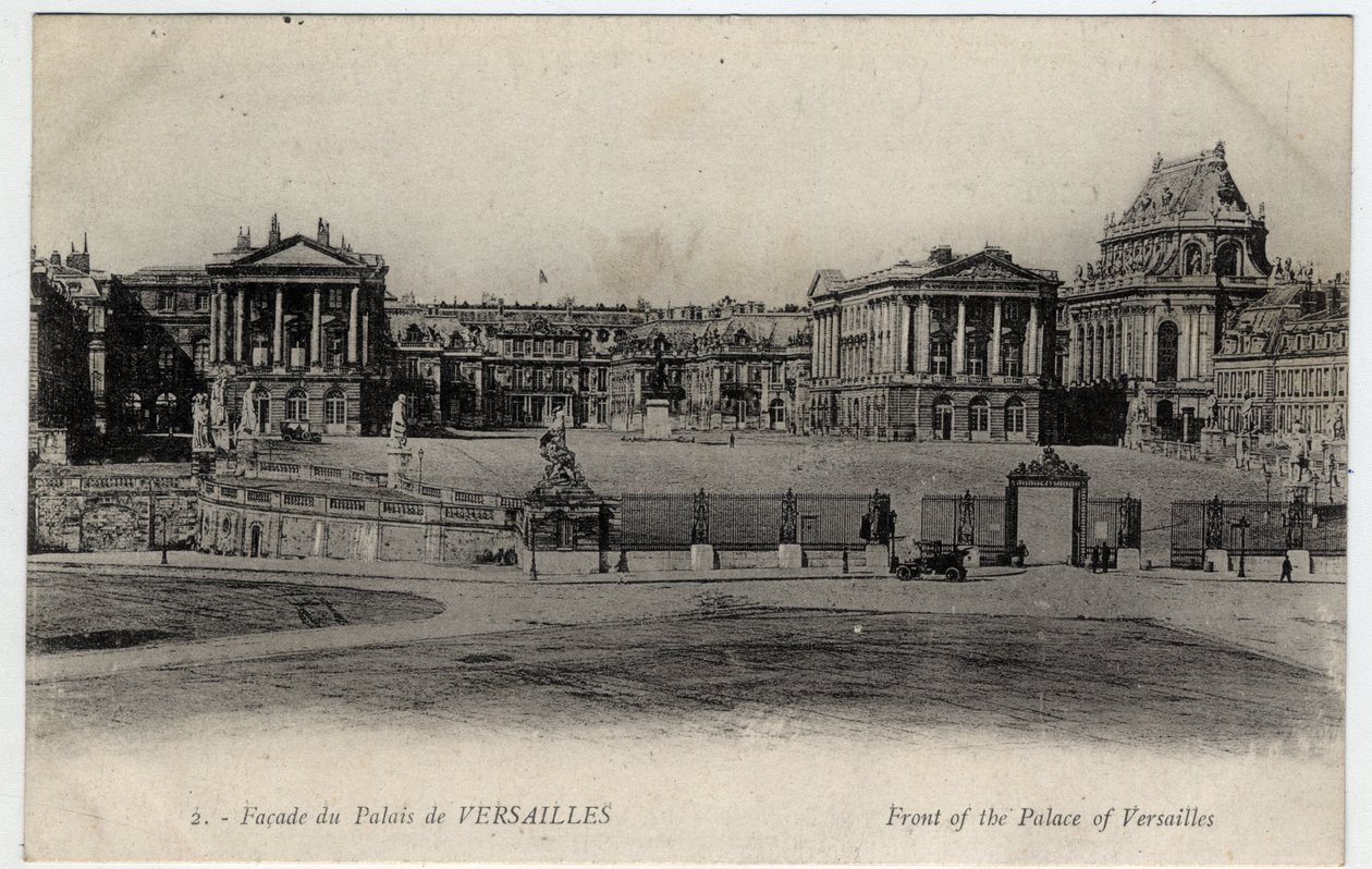 Chateau de Versailles: utsikt over fasaden - Postkort sent på 1800-tallet - begynnelsen av 1900-tallet av Unbekannt