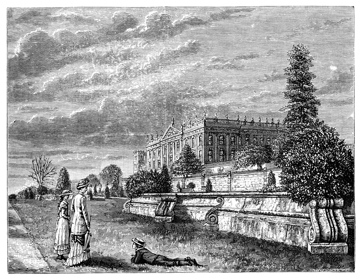 Chatsworth House fra sørvest, 1900 av Unbekannt