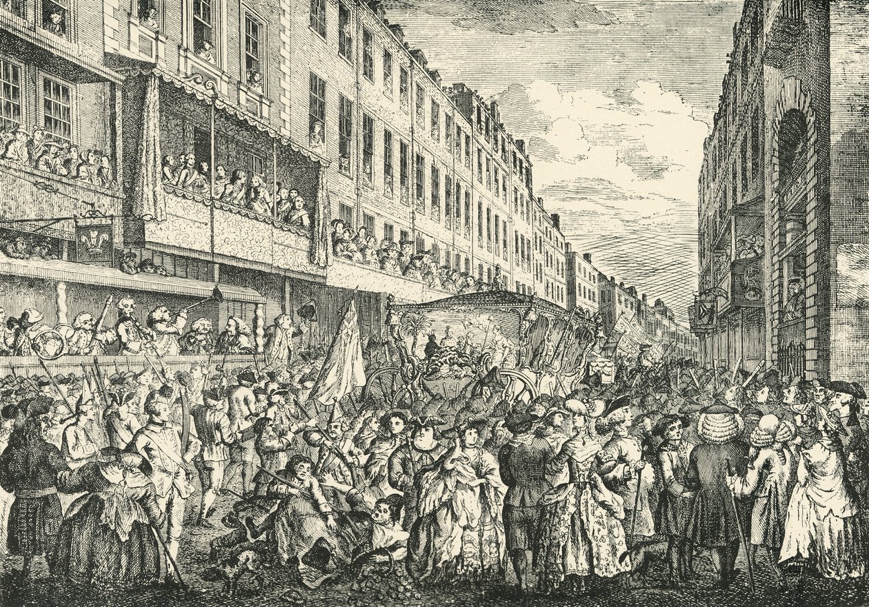 Cheapside på Lord Mayors Day, 1761, 1925. av Unbekannt