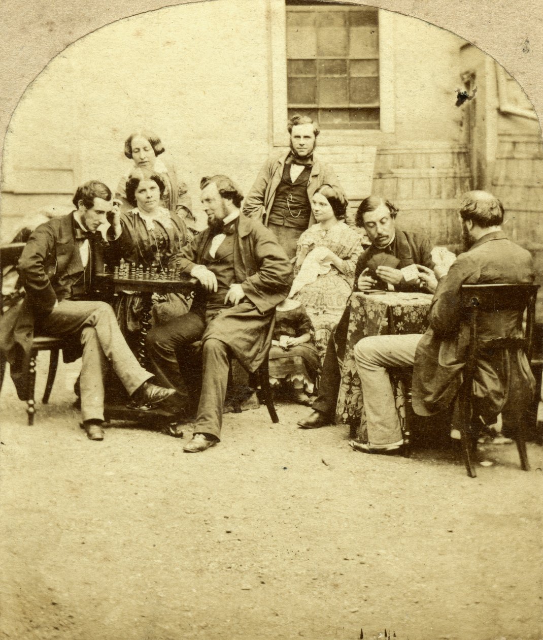 Sjakk og kort, c1850-tallet av Unbekannt