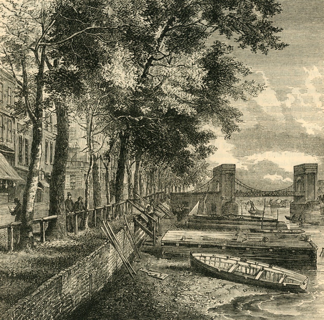 Cheyne Walk og Cadogan Pier, c1876. av Unbekannt