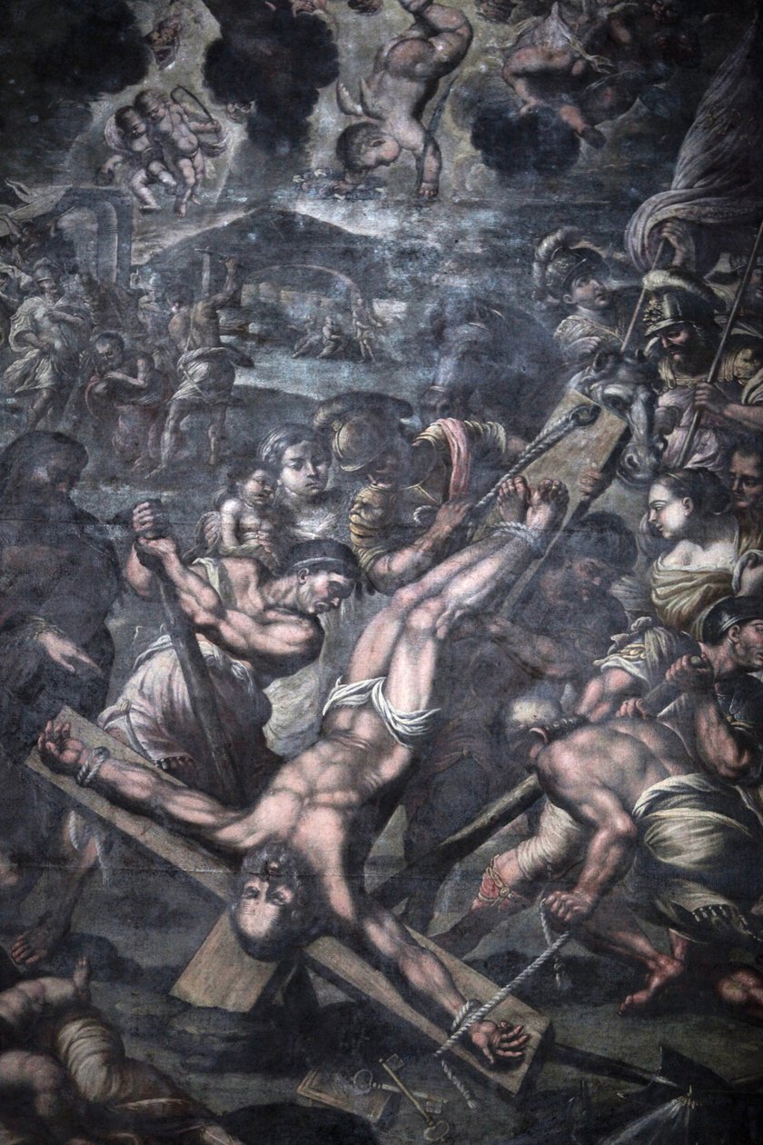 Chiesa della Grazia, Galatina, Apulia Maleri som skildrer Peters korsfestelse, Galatina, Italia av Unbekannt