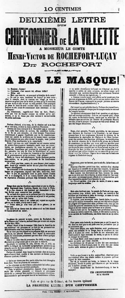 Chiffonnier de La Villette, fra franske politiske plakater fra Paris-kommunen, mai 1871 av Unbekannt