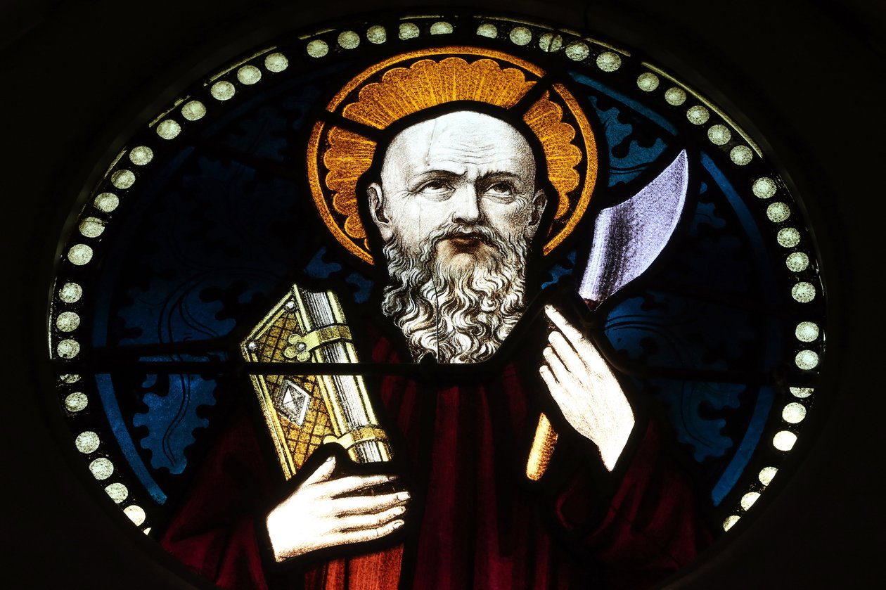 Chijmes. Glassmaleri. Saint Bartolomeus. Singapore av Unbekannt