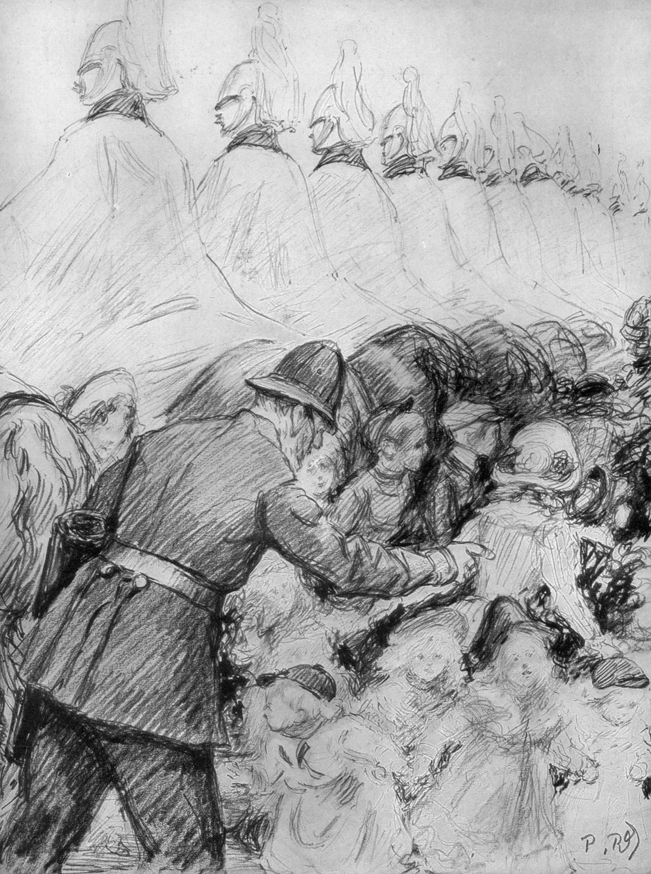 Barn i mengden ved proklamasjonen av kong George V, 1910 av Unbekannt