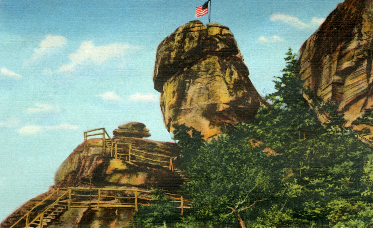 Chimney Rock and Rock Pile, Western North Carolina, 1942. av Unbekannt