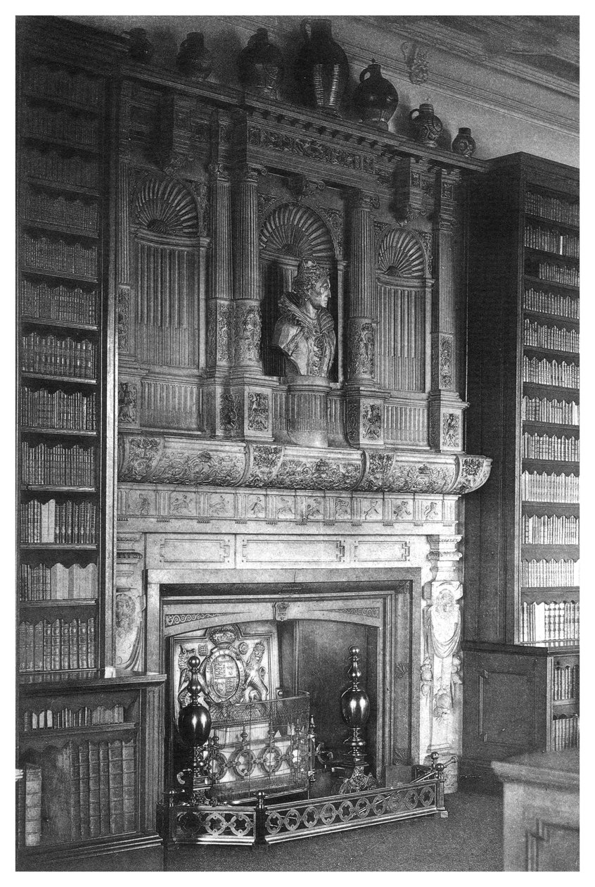 Skorsteinsstykke av biblioteket på Windsor Castle, 1896 av Unbekannt