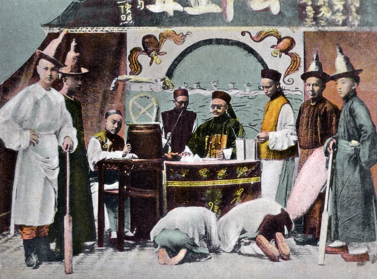 Kinesisk domstol, Kanton, Kina, tidlig på 1900-tallet av Unbekannt