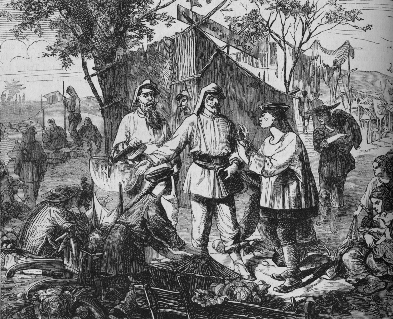 Kinesiske forhandlere i de alliertes leir, ca 1880 av Unbekannt