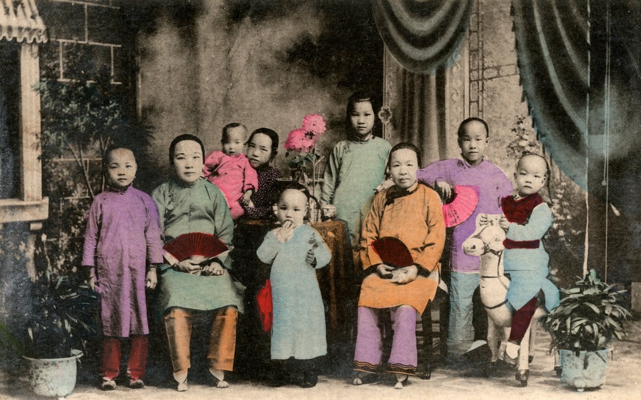 Kinesisk familie, Hong Kong, 1900-tallet av Unbekannt