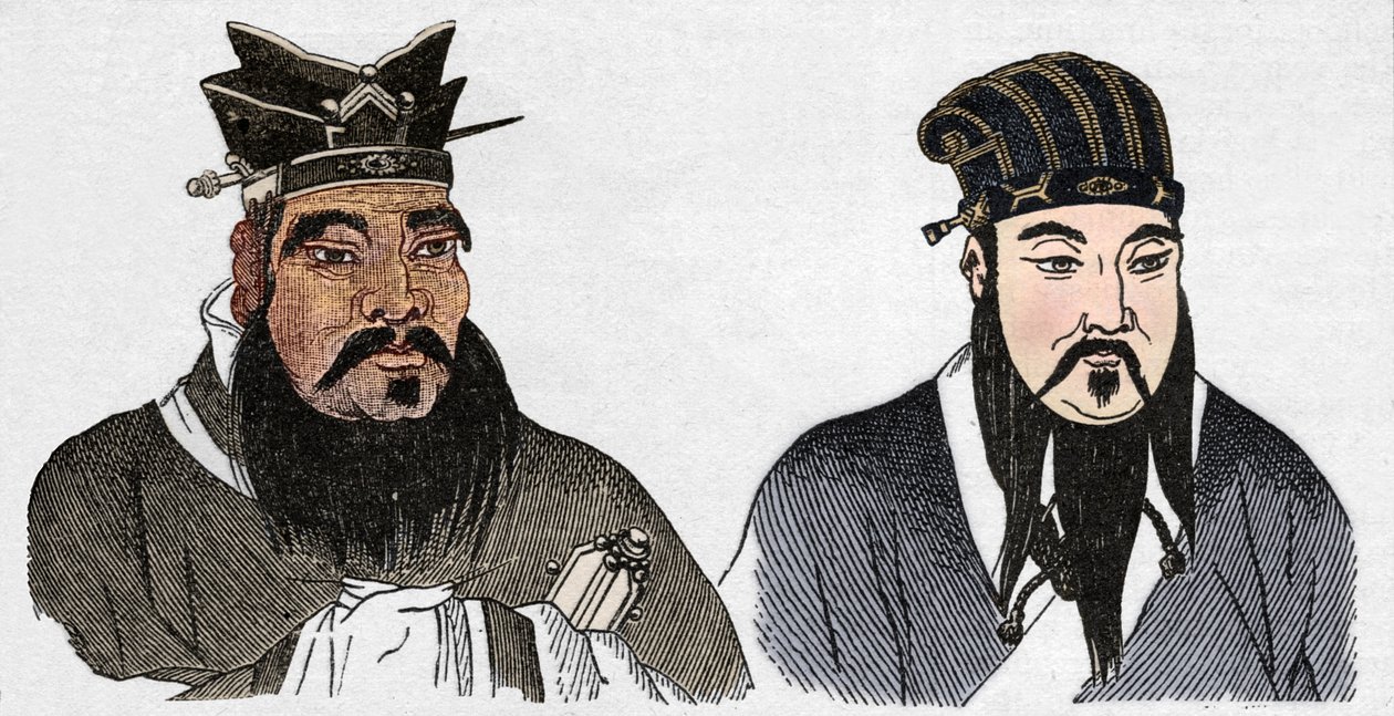 Kinesiske portretter av Confucius og hans store etterfølger Mencius, 1907 av Unbekannt