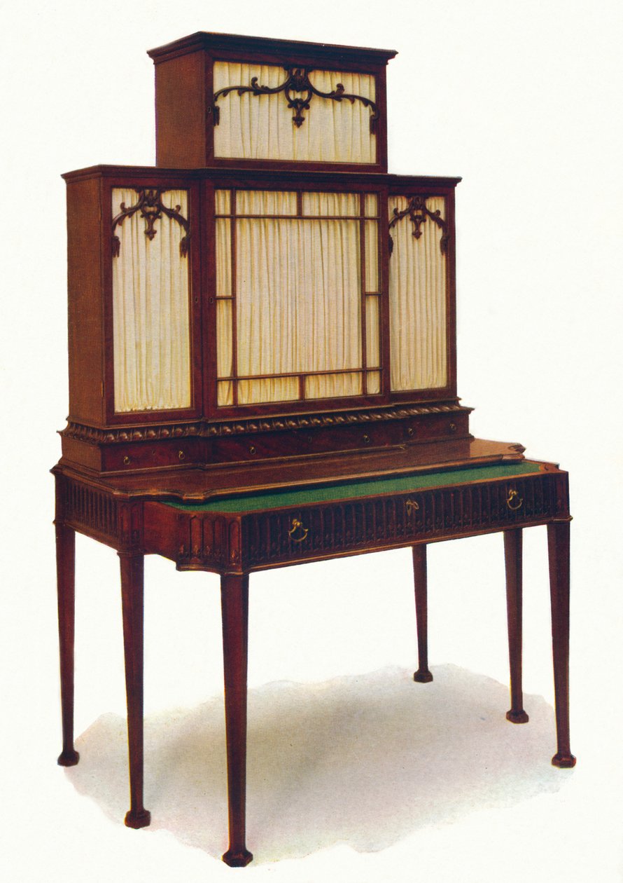 Chippendale Mahogany Secretaire bokhylle, midten av 1700-tallet, 1930. av Unbekannt