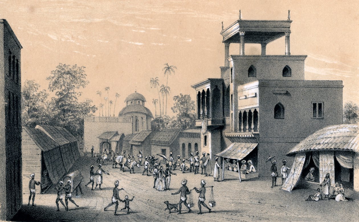 Chittapore road, Calcutta, 1847 av Unbekannt