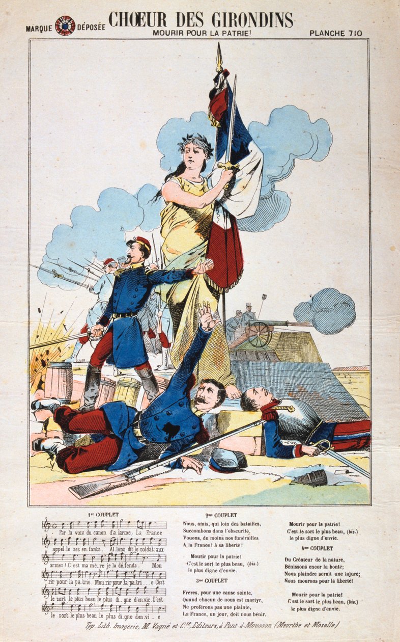 Chorus of the Girondins, sangark, fransk-prøyssisk krig, 1870-1871. av Unbekannt