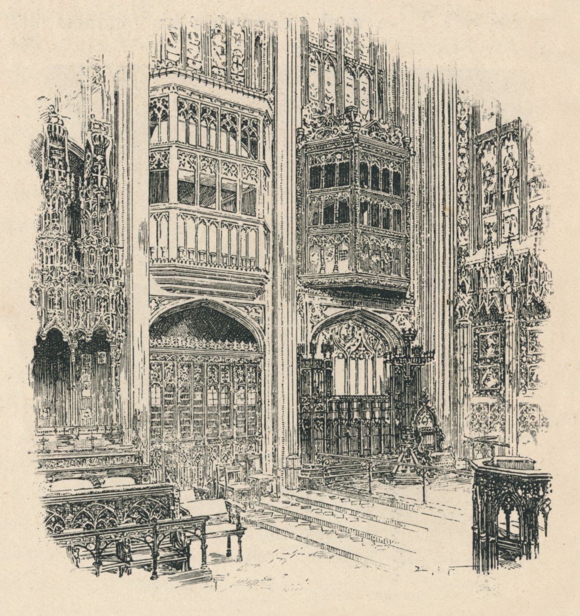 Choir Stalls and Royal Closet, St. Georges Chapel, 1895 av Unbekannt