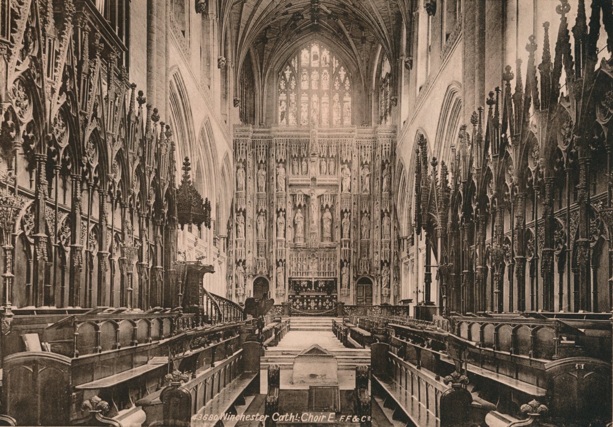 Choir of Winchester Cathedral, Hampshire, tidlig på 1900-tallet av Unbekannt