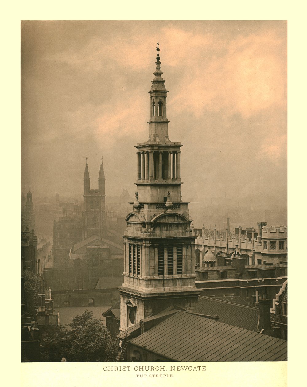 Christ Church, Newgate, The Steeple, midten av slutten av 1800-tallet. av Unbekannt