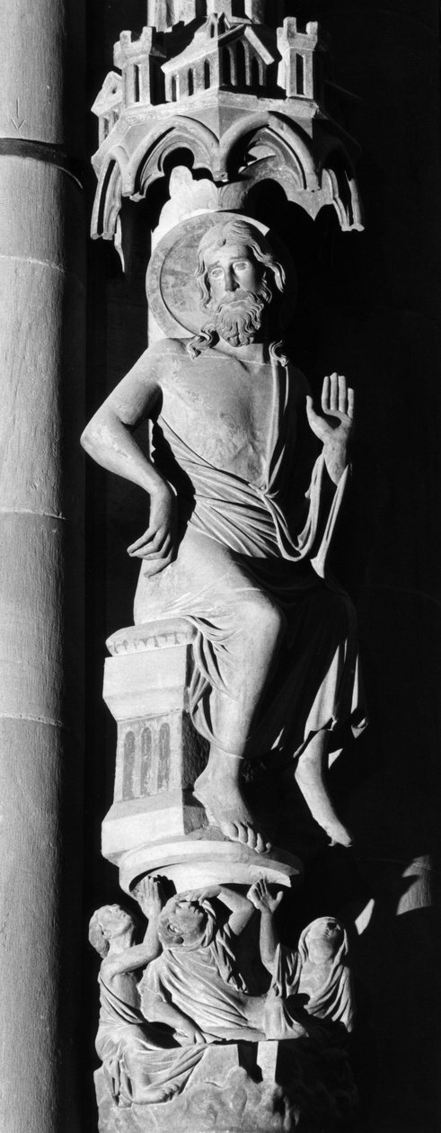Kristus-dommerskulptur på engelsøylen. Cathedrale Notre Dame de Strasbourg (Nedre Rhinen) av Unbekannt