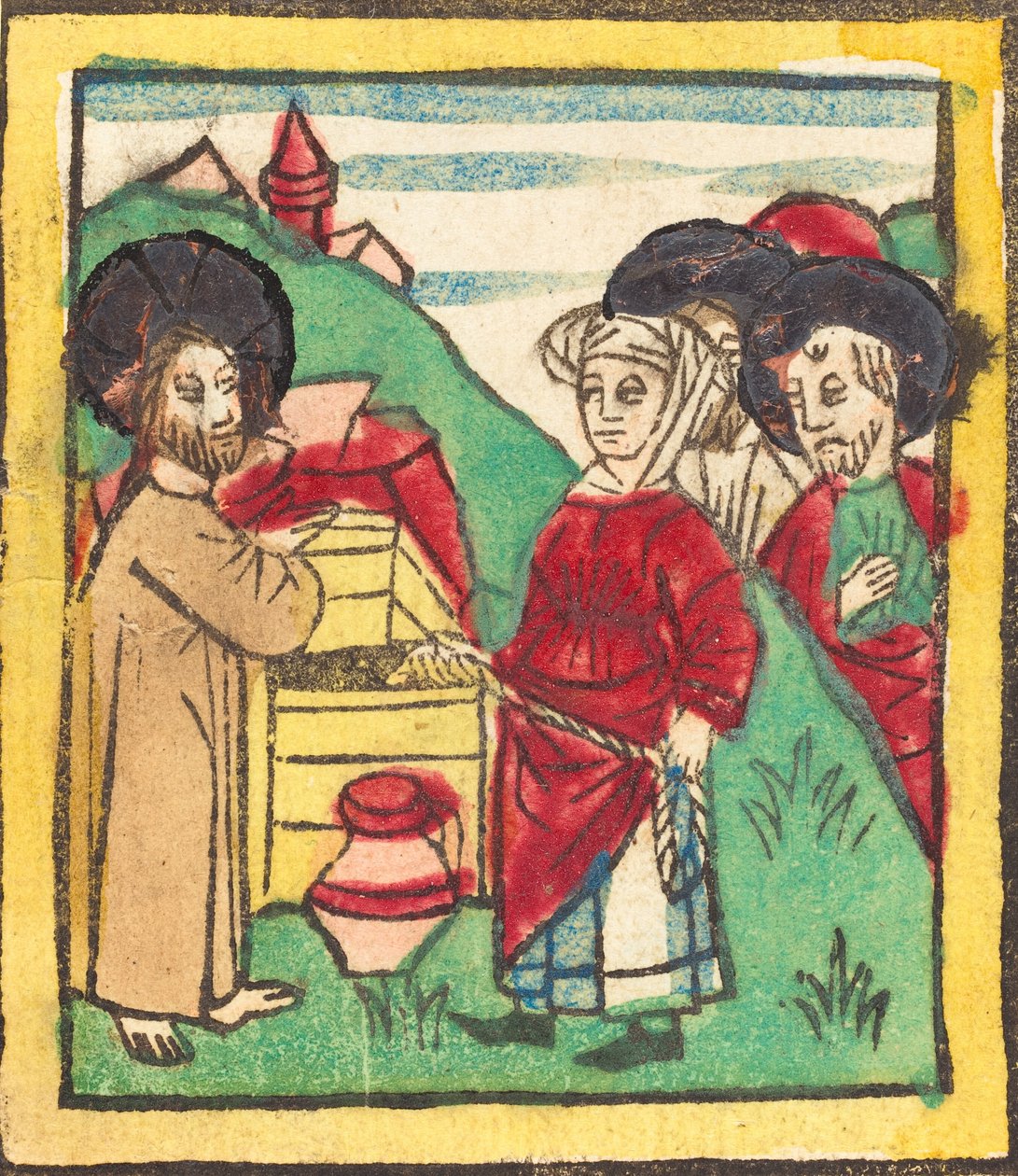Kristus og kvinnen i Samaria, ca. 14401460. av Unbekannt