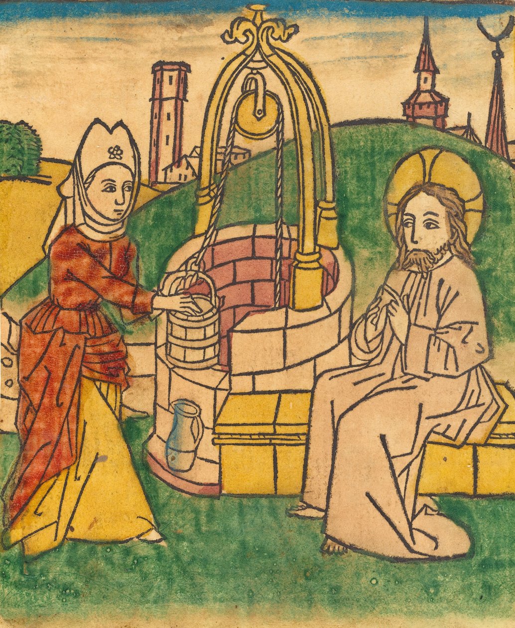 Kristus og kvinnen i Samaria, sannsynligvis 1485. av Unbekannt