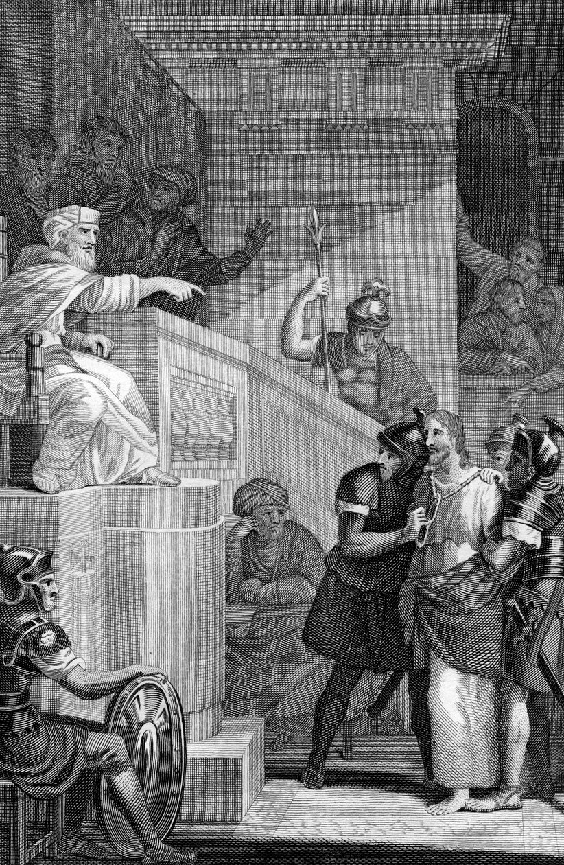 Kristus før Kaifas, 1814 av Unbekannt