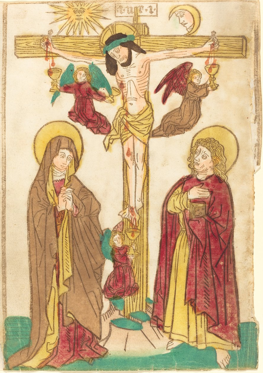 Kristus på korset med engler, 14601465. av Unbekannt