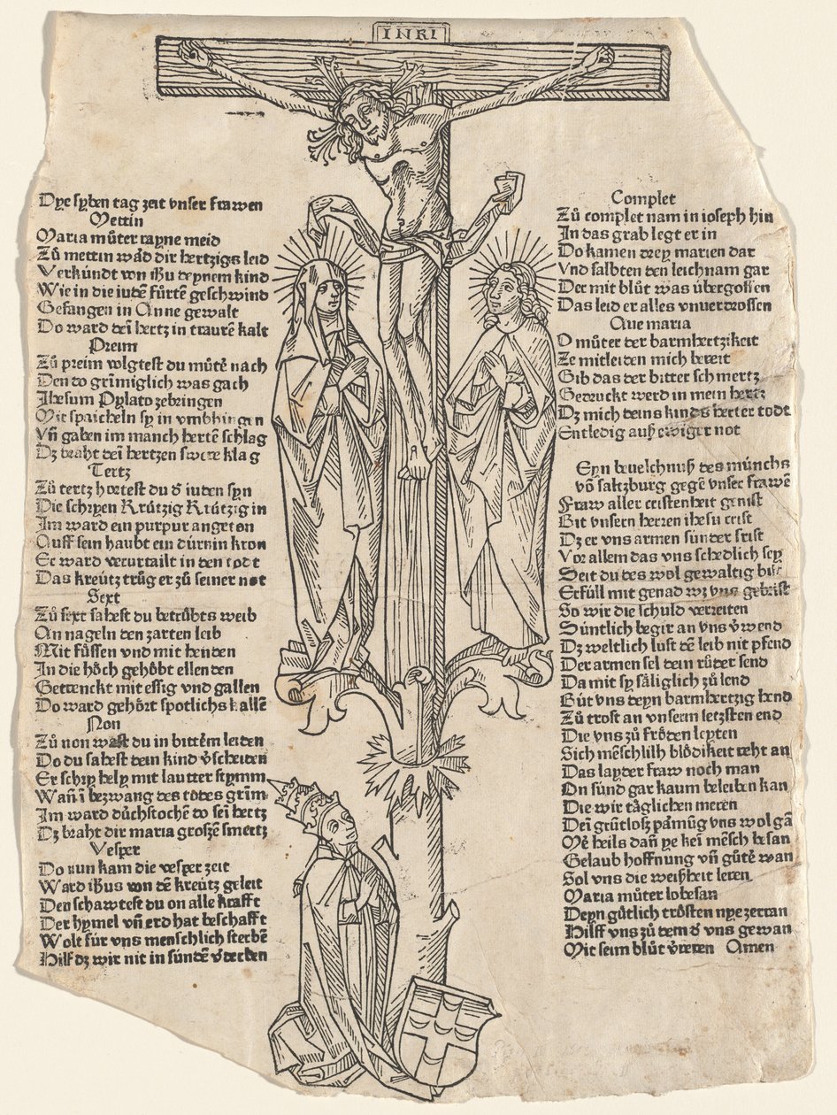Kristus på korset med pave Pius II, ca. 1475. av Unbekannt
