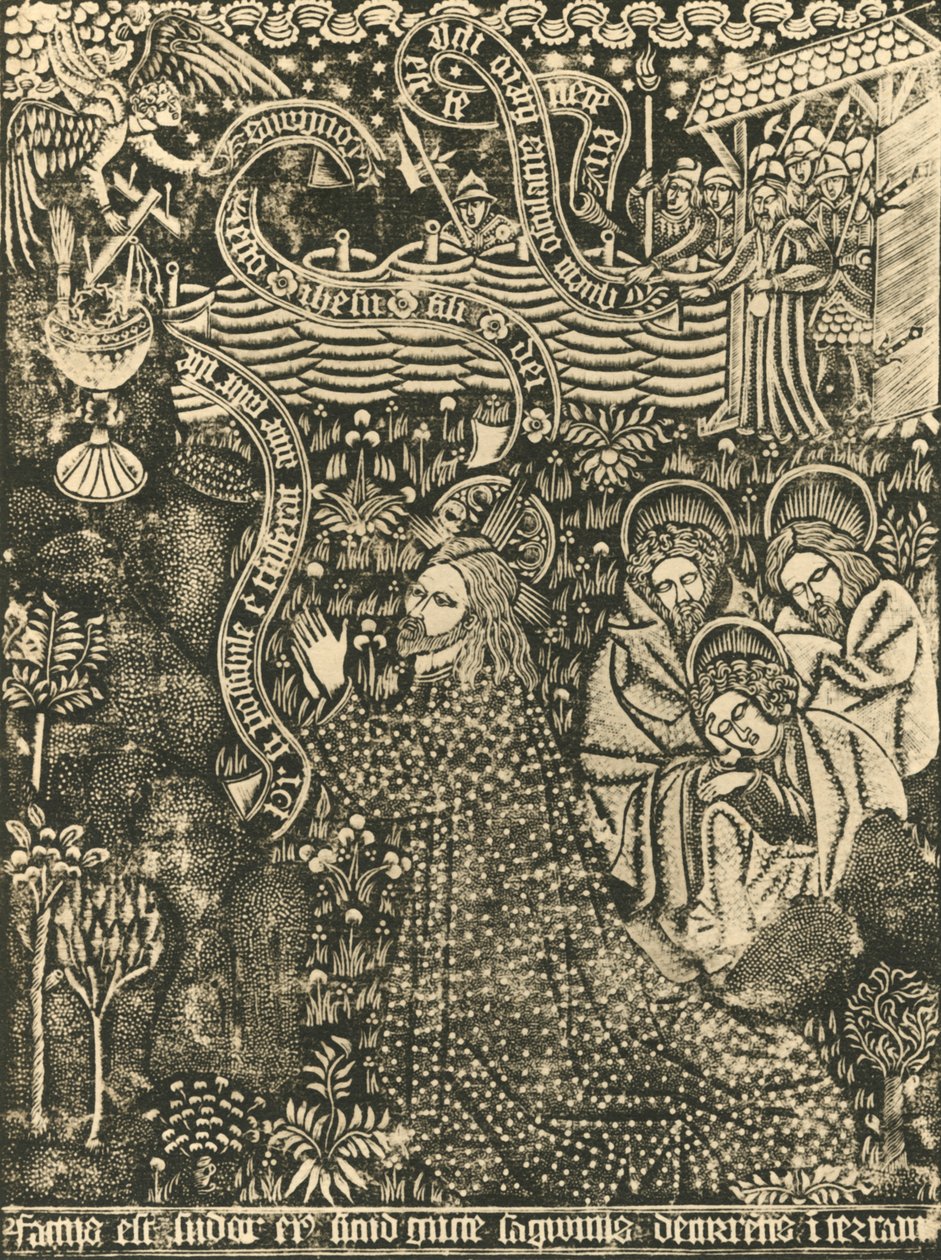 Kristus på Oljeberget Stiplet trykk, 1915. av Unbekannt