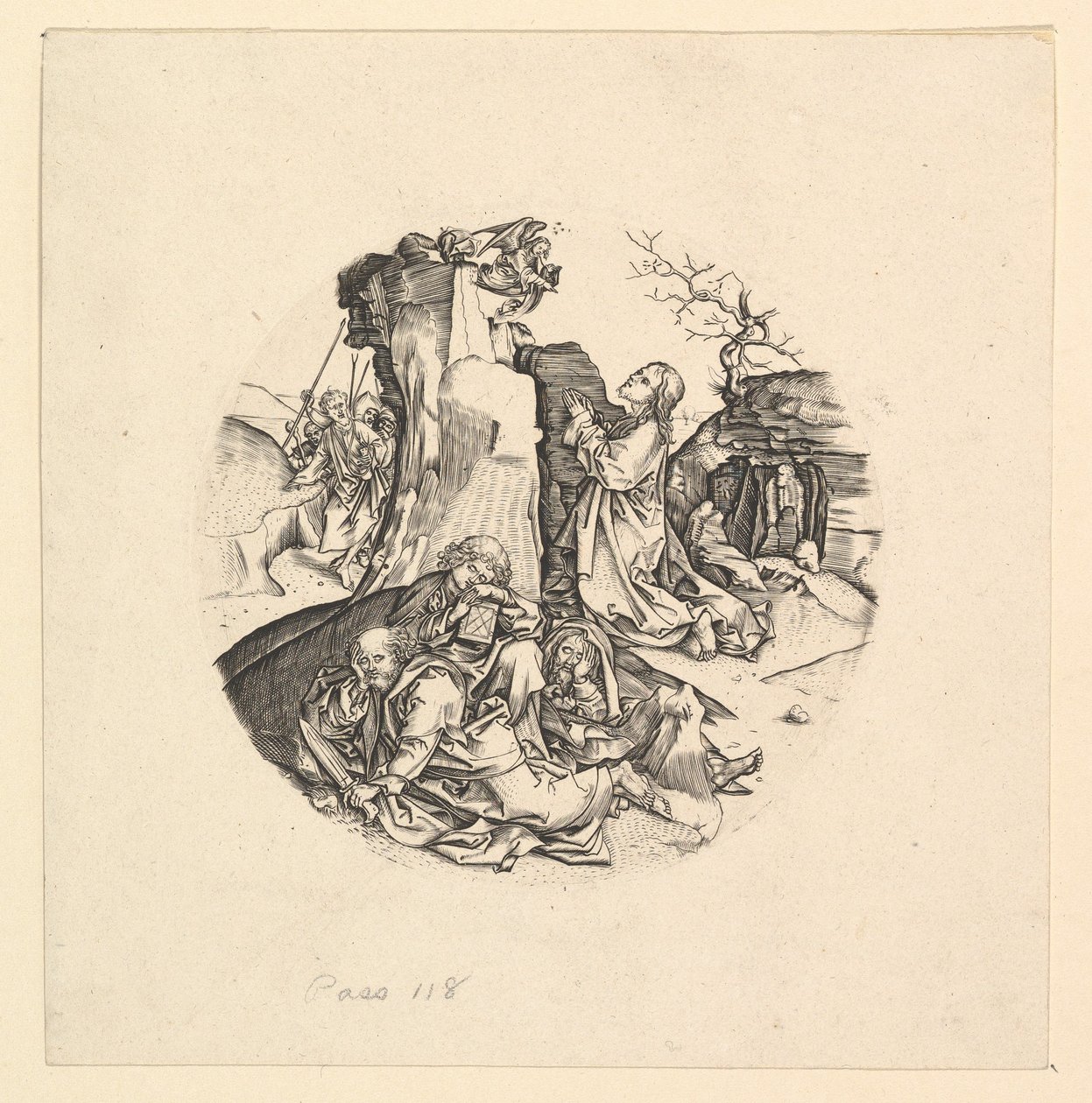 Kristus på Oljeberget kopi i rundell, ca. 1435-1491. av Unbekannt