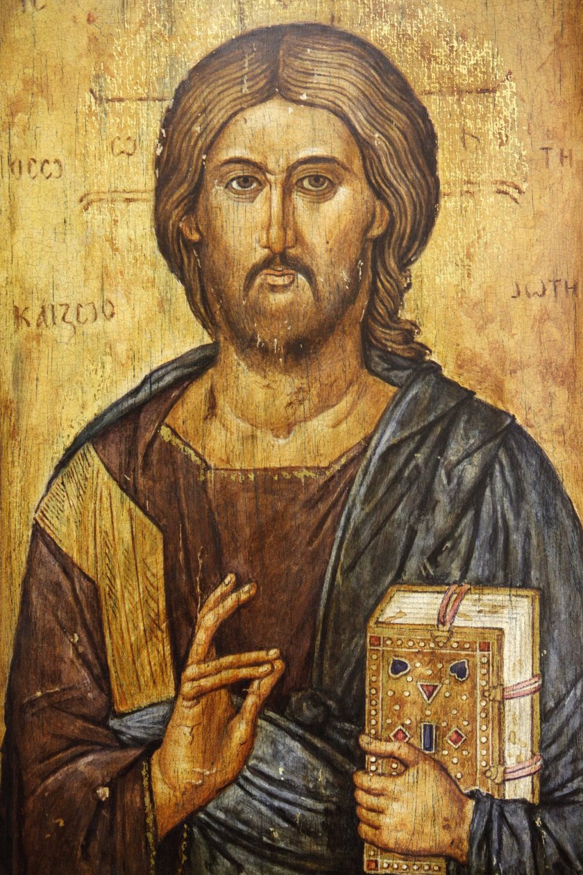 Kristus Pantocrator-maleri Madrid Spania av Unbekannt