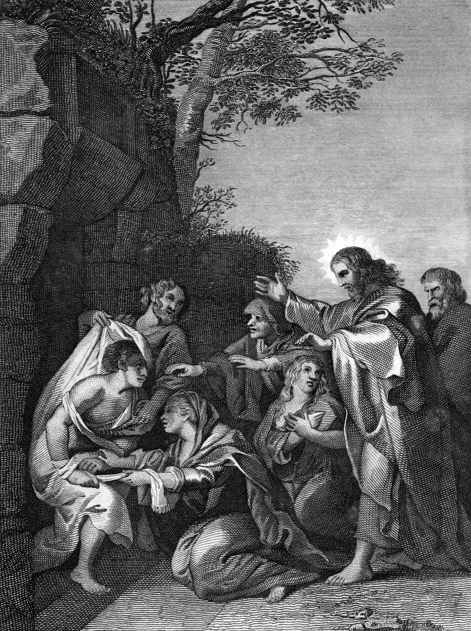 Kristus oppreiste Lasarus, 1814 av Unbekannt