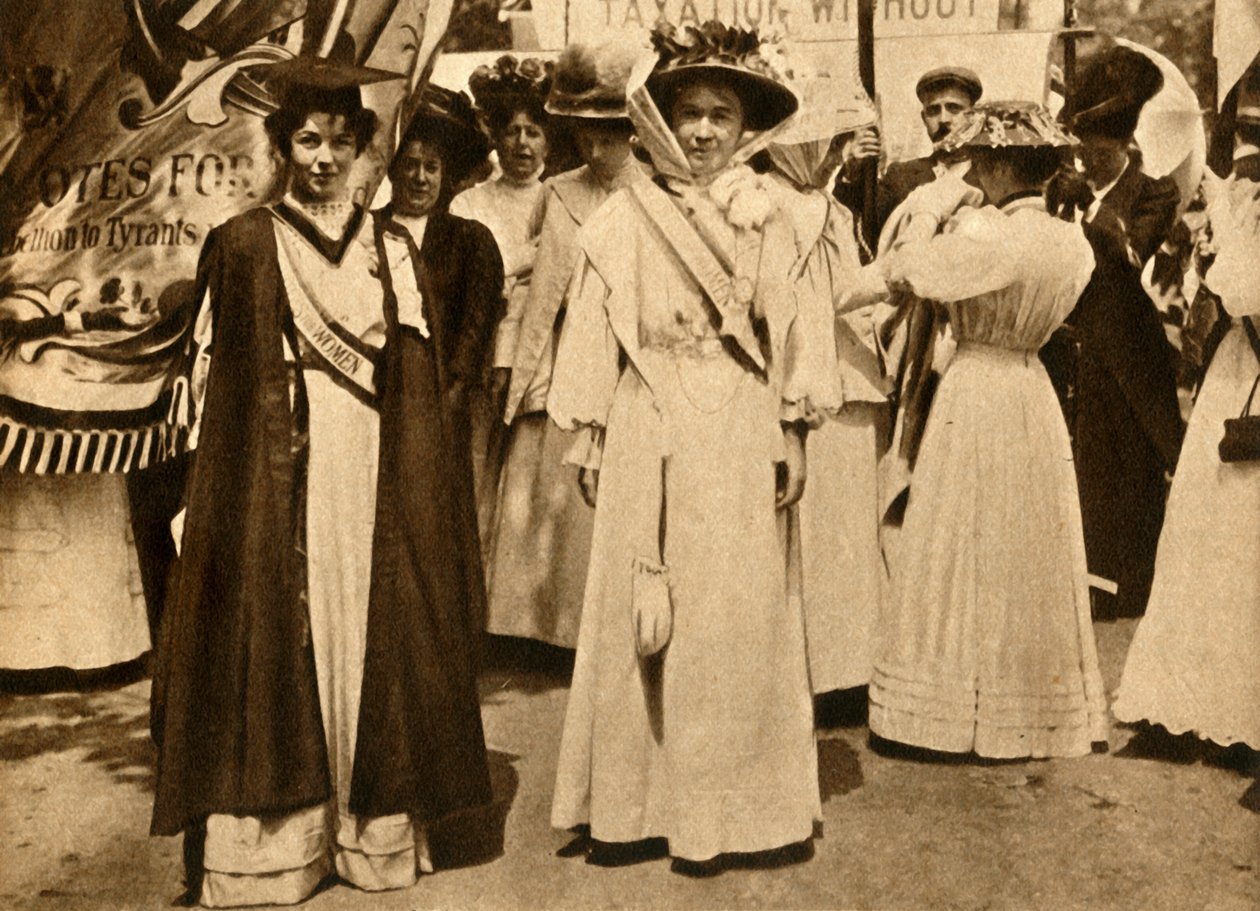 Christabel Pankhurst og Emmeline Pethick-Lawrence, Hyde Park, London, 21. juni 1908, 1933. av Unbekannt