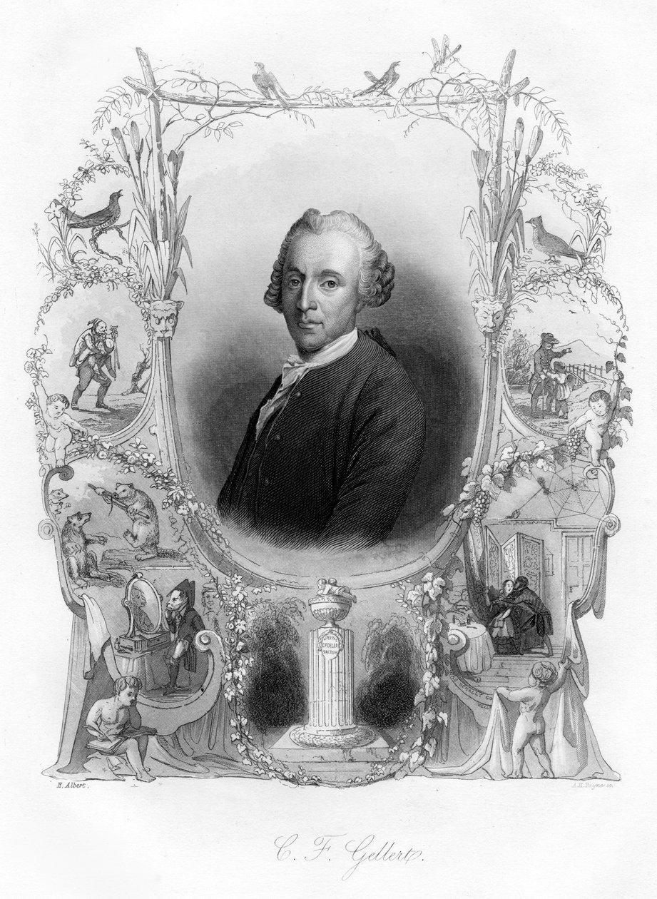 Christian Angstegott Gellert, tysk poet, 1800-tallet av Unbekannt