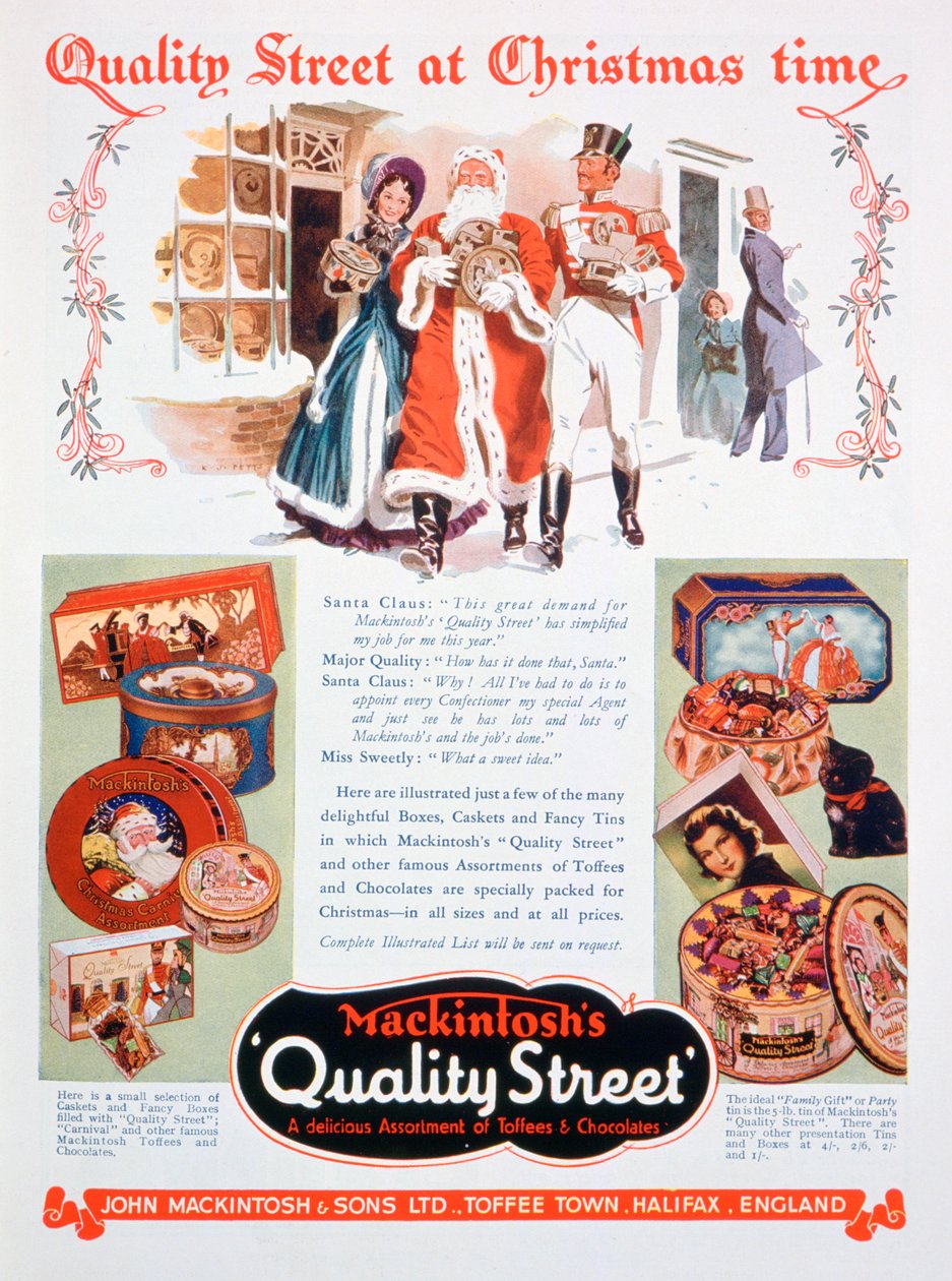 Juleannonse for Mackintoshs Quality Street, 1937 av Unbekannt