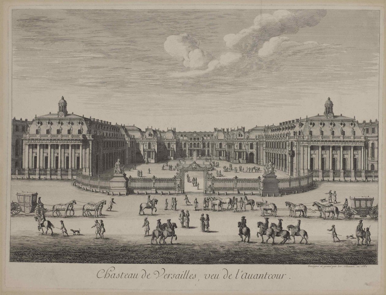 Slottet i Versailles i 1682, 1682. av Unbekannt