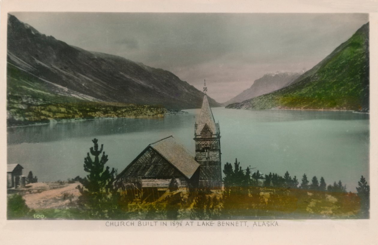 Kirke bygget i 1898 ved Lake Bennett, Alaska, c1910. av Unbekannt