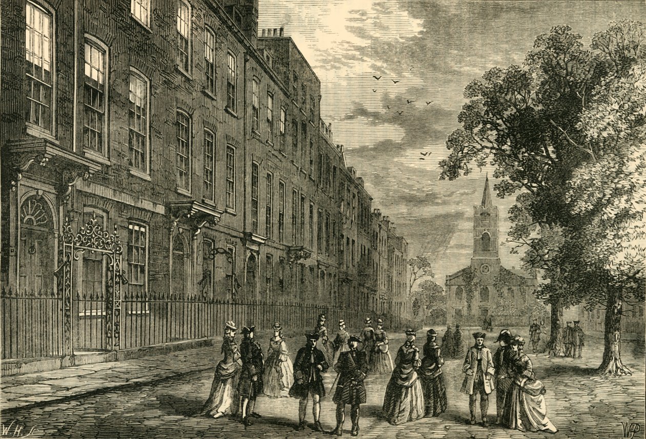 Church Row, Hampstead, i 1750, c1876. av Unbekannt