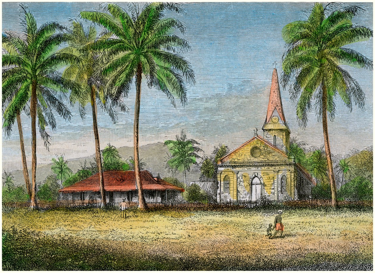Kirke, Samoa, c1875 av Unbekannt