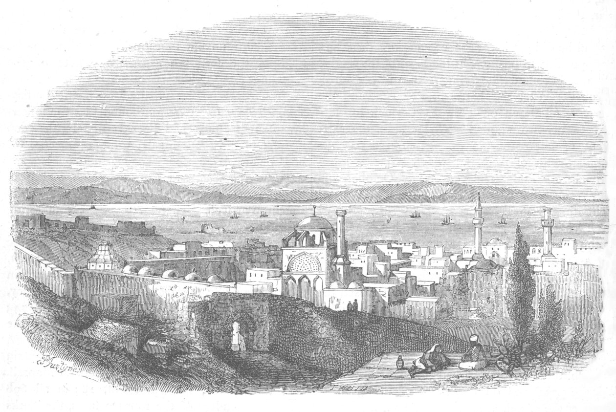 Byen og Akkobukta, c1880 av Unbekannt