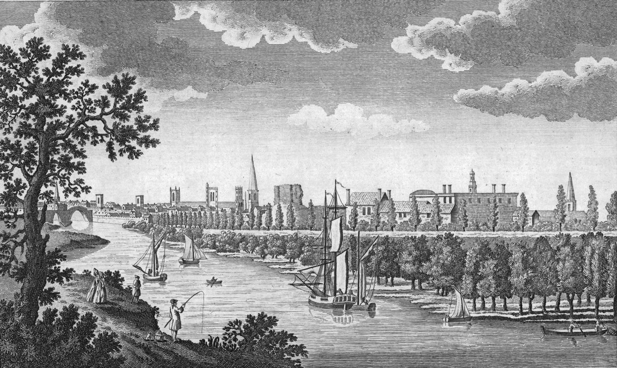 City of York og River Ouse, Yorkshire, c1776 av Unbekannt