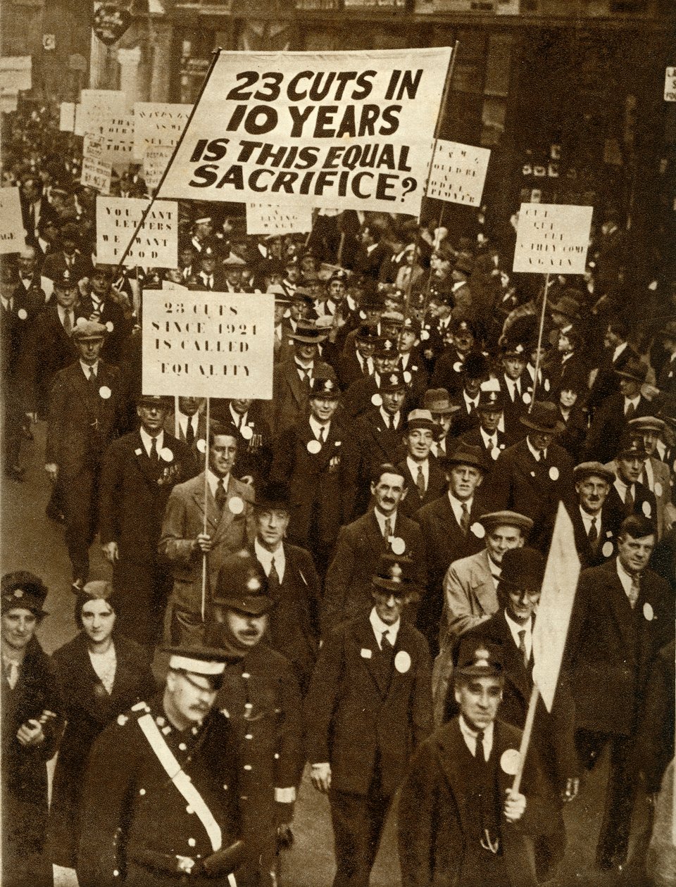 Tjenestemenn som protesterer mot lønnskutt, London, oktober 1931, 1935. av Unbekannt