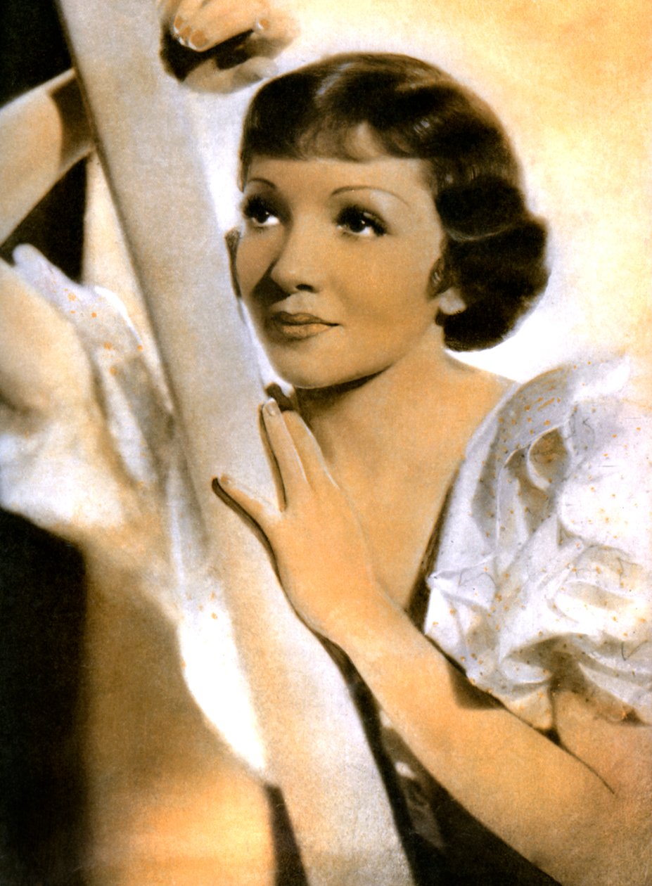 Claudette Colbert , franskfødt amerikansk skuespillerinne, 1934-1935 av Unbekannt