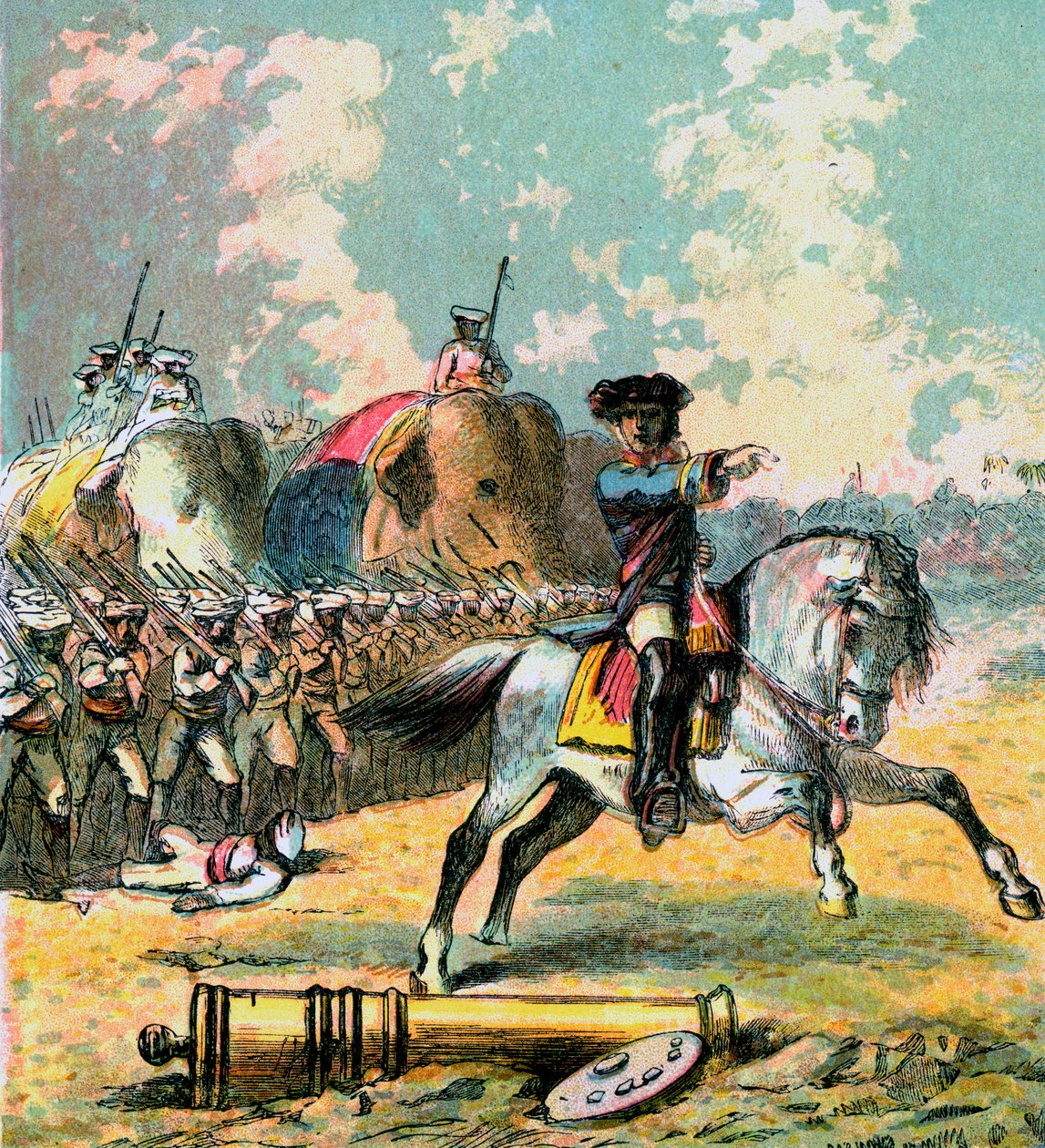 Clives seire i India, ca 1850-tallet av Unbekannt