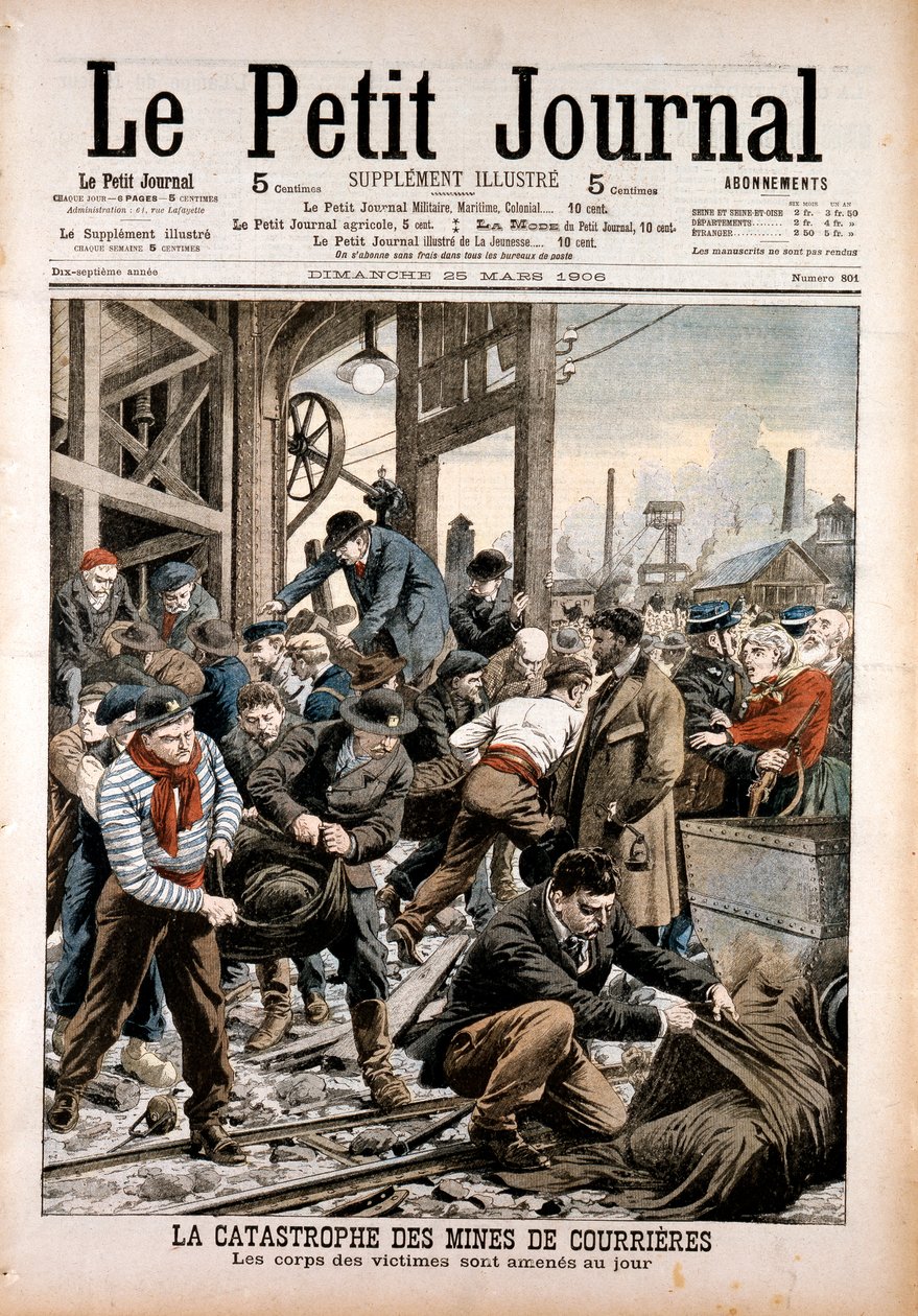 Kullgruveulykke, Courrieres Mines, Pas-de-Calais, Frankrike, 1906 av Unbekannt