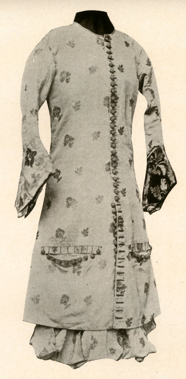 Frakk og helbukse av brun brokade med blomster og blader, c1670, 1937. av Unbekannt