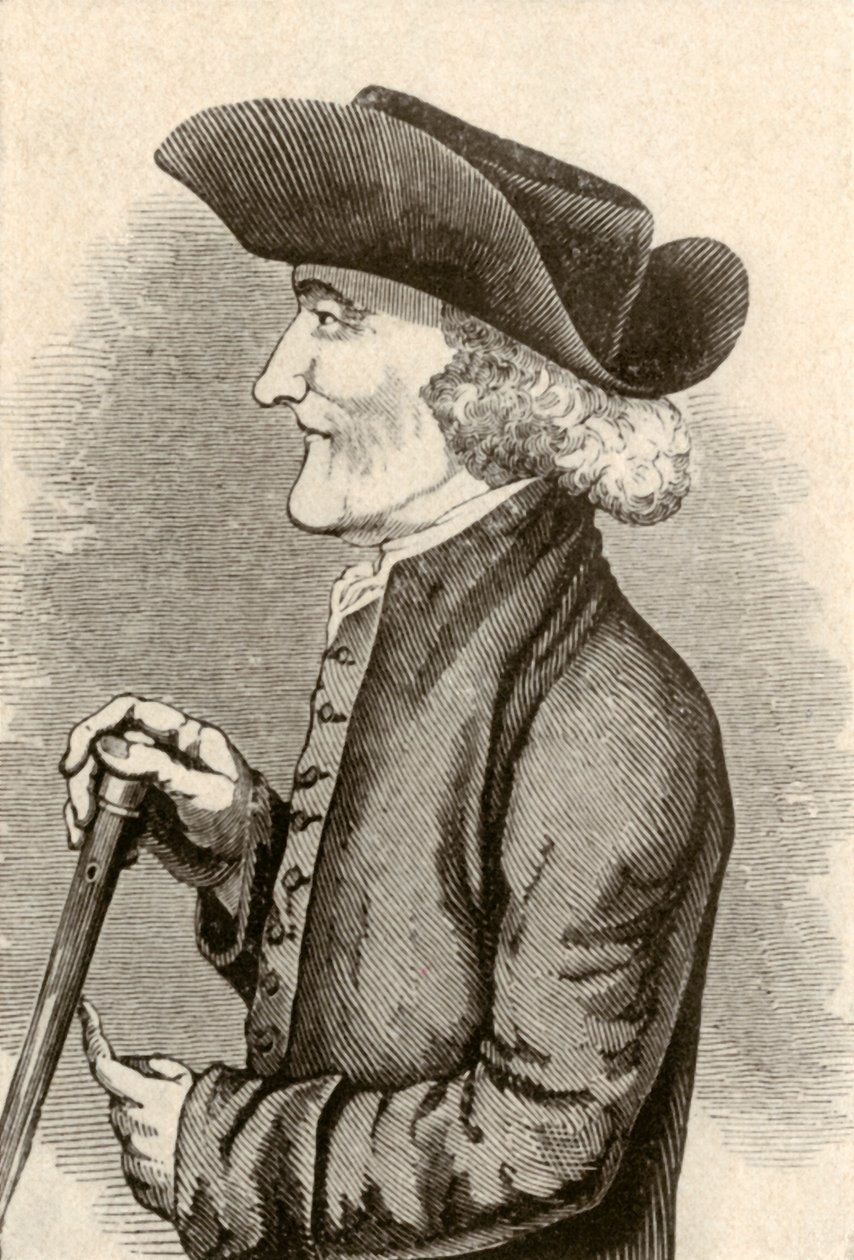 Cocked lue båret av en Quaker gentleman fra Pennsylvania, 1774, 1937. av Unbekannt