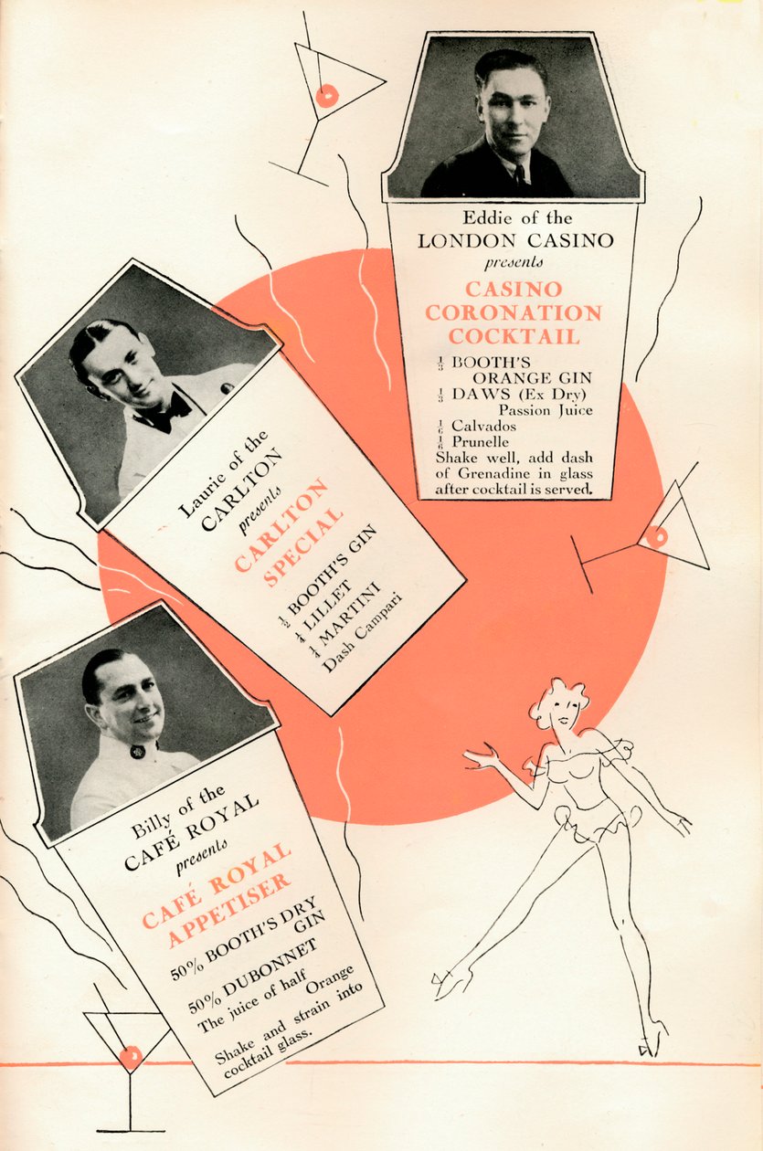 Cocktailoppskrifter, c1935 1935. av Unbekannt